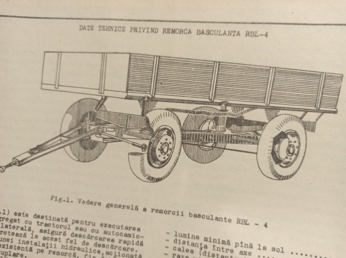 ALBU CU FISE TEHNOLOGICE DE DEMONTARE SI REPARARE A REMORCILOR BASCULANTE LATERAL RBL-4 SI RBT-4, 1964