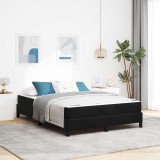 Pat Boxspring vidaXL Negru 160x200 cm Catifea cu Saltea Spuma, Cadru Lemn, Suport Zone, Confortabil si Elegant