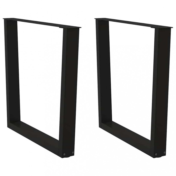 vidaXL Picioare de masă &icirc;n formă de V, 2 buc., negru, 90x(72-73,3) cm, oțel