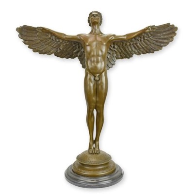 Rasaritul zilei-statueta din bronz pe un soclu din marmura BX-52 foto