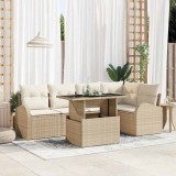 VidaXL Set de canapele pentru grădină 6 pcs Bej 100 x 55 x 73 cm