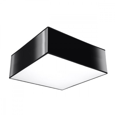 Lampă De Tavan Horus Negru Pvc 1 Bec Pătrat Minimalist De Interior foto