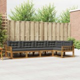 vidaXL Set de canapele de exterior cu pernă 5 pcs Natural și Antracit 3367575