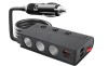 Adaptor priza auto cu 3 porturi, 180W, QC 3.0, 3 x USB, 1 x Type-C, Afisaj display voltaj, Incarcare rapida, 12V 24V, Negru