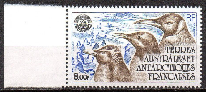 TAAF 1982, Fauna, serie neuzată, MNH