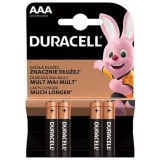 Baterii alcaline AAA, LR03, 4 buc, Duracell