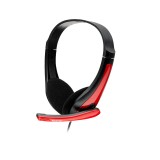 CASTI Spacer, cu fir, standard, utilizare multimedia, microfon pe brat, conectare prin Jack 3.5 mm x 2, negru / rosu, &quot;SPK-507&quot;, (timbru verde 0.8 lei