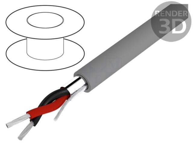 Cablu Alpha Wire Essential C&amp;C 2x18AWG ecranat folie Al-PET PVC