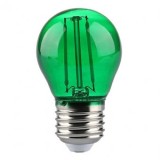 BEC LED G45 E27 2W CU FILAMENT LUMINA VERDE, V-TAC