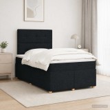 Cumpara ieftin Pat boxspring cu saltea Negru 120 x 200 cm Tesatura