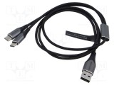 Cablu USB 2.0 VENTION 0,5m USB A la USB C, negru