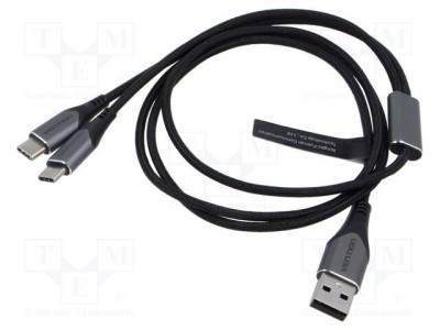 Cablu USB 2.0 VENTION 0,5m USB A la USB C, negru foto