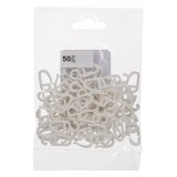 Set C&acirc;rlige pentru Perdea, 50 Bucăți, Material Plastic, Culoare Albă, Oem