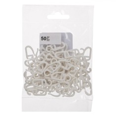 Set C&acirc;rlige pentru Perdea, 50 Bucăți, Material Plastic, Culoare Albă