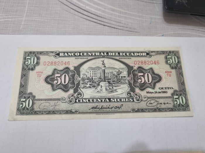 bancnota ecuador 50 s 1980 (tu)