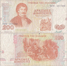 1996 (2 IX), 200 Drachmaes (P-204a) - Grecia foto