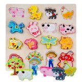 Puzzle 3D lemn Ferma animalelor si Numere CX-3005
