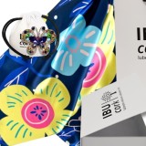 Cumpara ieftin Set cadou esarfa satin Blue Garden cu brosa Butterfly Glam