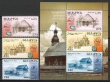 Belarus 2003 Mi 499/501 + bl 36 MNH - Arhitectura din lemn, Nestampilat