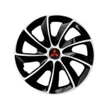 Set 4 Capace Roti potrivite jantelor de 15 inch, pentru Mitsubishi, model Stig Extra Black &amp; White