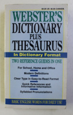 WEBSTER&amp;#039; S DICTIONARY PLUS THESAURUS IN DICTIONARY FORMAT , 1994 foto