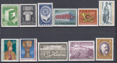 AUSTRIA 1959/60/64/69/73/74/75/76/77/78/79 EUROPA CEPT SERII MNH foto