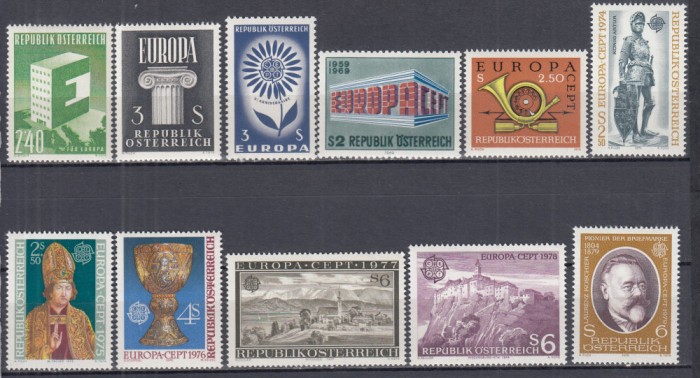 AUSTRIA 1959/60/64/69/73/74/75/76/77/78/79 EUROPA CEPT SERII MNH
