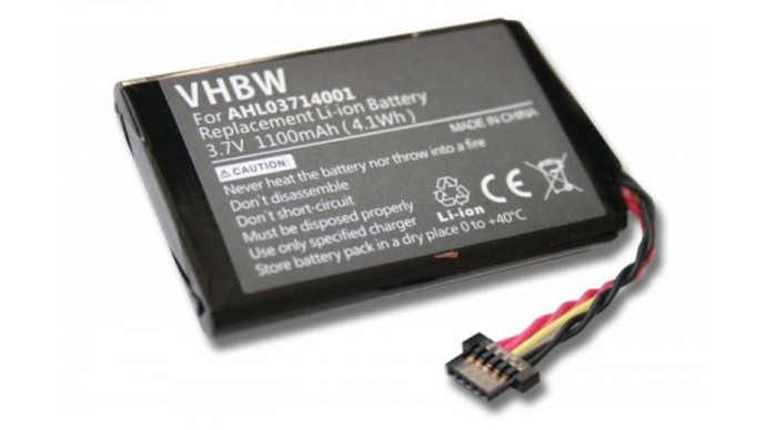 &Icirc;nlocuire baterie GPS VHBW pentru TomTom P11P11-43-S01 - 1100mAh, 3.7V