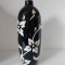 Vaza ceramica Alb-negru, motiv floral, 33cm inaltime, decor modern