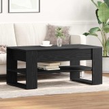 Masă de cafea vidaXL Negru Stejar 102x55x45 cm Lemn prelucrat