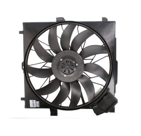GMV radiator electroventilator Mercedes Clasa G (W463) 1989-2018, motor 2, 7 CDI; 3, 0 CDI; 4, 0 CDI diesel; 850 W; 530 mm; 4 pini; cu modul de contr