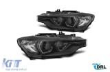Kit de faruri DRL de tuning potrivit pentru BMW Seria 3 F30 sedan, F31 touring 2015-2018 cu baza neagra, stanga si dreapta Performance AutoTuning