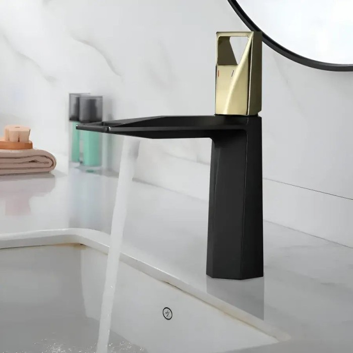 Baterie Lavoar, Alama Sanitara, Negru cu Auriu, 10107H/G ModernLight Concept