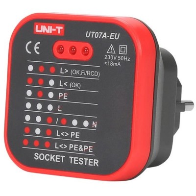 Tester priza UNI-T UT07A-EU, 230V AC foto