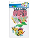 Stickere autoadezive insecte hartie gumata cu sclipici,14 bucati set
