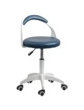 Scaun laborator OFF1021, rotativ, baza polipropilena, piele ecologica, inaltime ajustabila, 100 kg