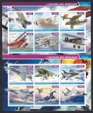 Djibouti 2015 - Istoria avioanelor de luptă, 5 Blocuri DE LUX NDT, F.RARE, SET COMPLET, 6 POZE, MNH