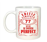 Cana alba personalizata, Editie Limitata 77 ani, INOVATIX&reg;. 330ml, Oem