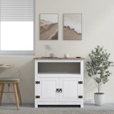 Comodă TV, alb, 80 x 43 x 78 cm, pin mexican, gama Corona