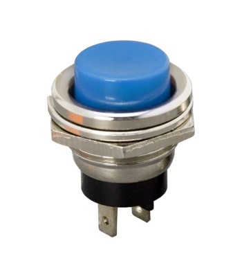 Buton 1 circuit 2A 250V OFF-(ON) fara retinere albastru 09065KE foto