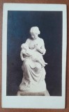 Fotografie CDV Alb-Negru Mama si Copilul, Sculptura Cauer, Fotograf J.N. Lazarus, Album Nr. 3
