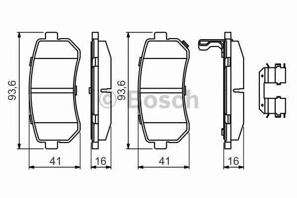 Set placute frana,frana disc HYUNDAI i30 (FD) (2007 - 2011) BOSCH 0 986 494 627