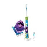 Periuta de dinti electrica pentru copii Philips Sonicare HX6352/11, 2 moduri, 62000 miscari/min, Bluetooth, 2 capete, Verde