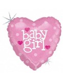 Balon Folie Inima &quot;Baby Girl&quot; - 45x45 cm