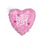 Balon Folie Inima &quot;Baby Girl&quot; - 45x45 cm