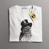 Tricou casual din bumbac 100% de barbati marimea M Bufnita