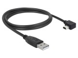 Cablu USB 2.0 A la B mini 90&deg; st&acirc;nga/dreapta, 1m, DELOCK