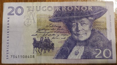 20 kronor Suedia, circulată foto