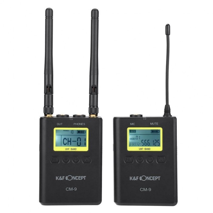 KIT Microfon Wireless K&amp;F Concept CM-9 pentru camere video KF10.011 DESIGILAT