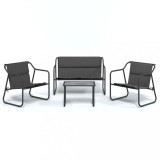 Cumpara ieftin Set mobilier de gradina, cu perne, antracit, 4 piese, otel